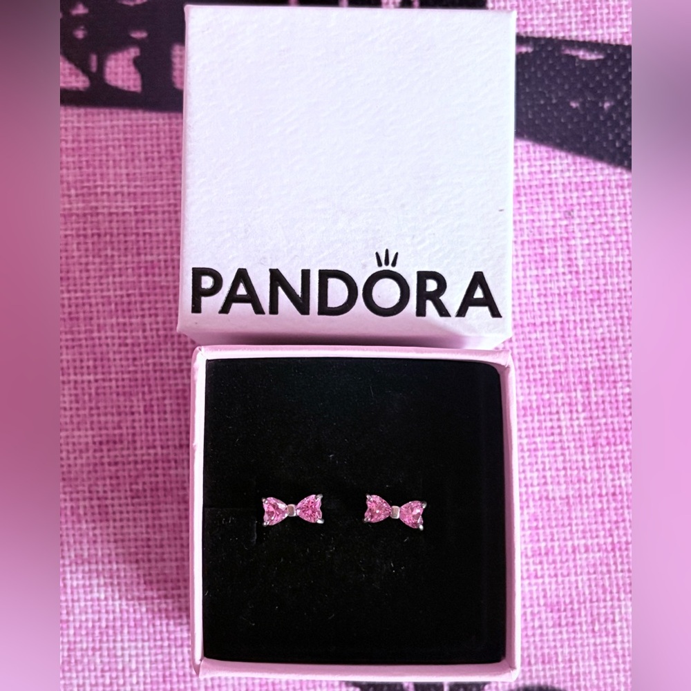 Pandora Pink Bow Earrings